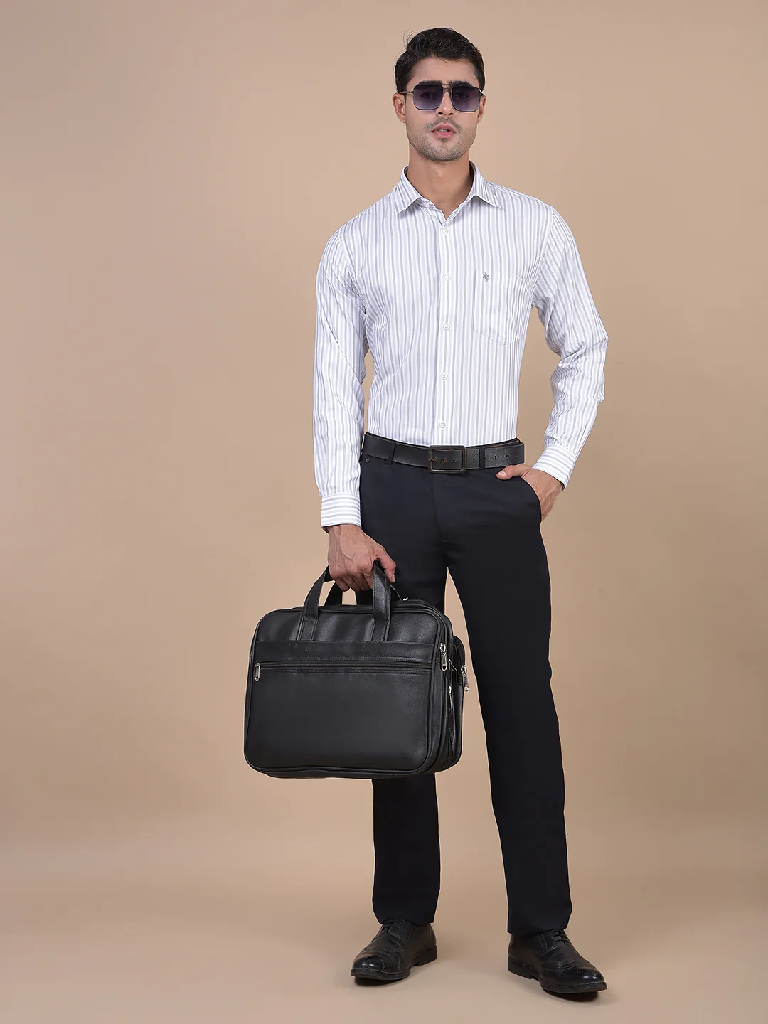 Formal Trouser for Men | Breathable & Soft with Color Fastness Regular Fit Poly Viscose Fabric Solid Pattern Hook & Eye Closure - Image 7