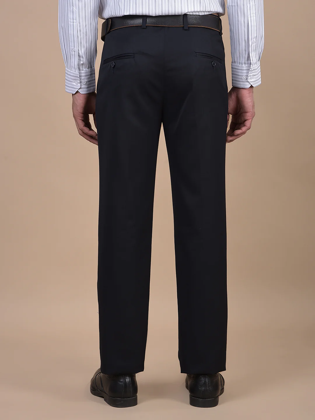 Formal Trouser for Men | Breathable & Soft with Color Fastness Regular Fit Poly Viscose Fabric Solid Pattern Hook & Eye Closure - Image 8