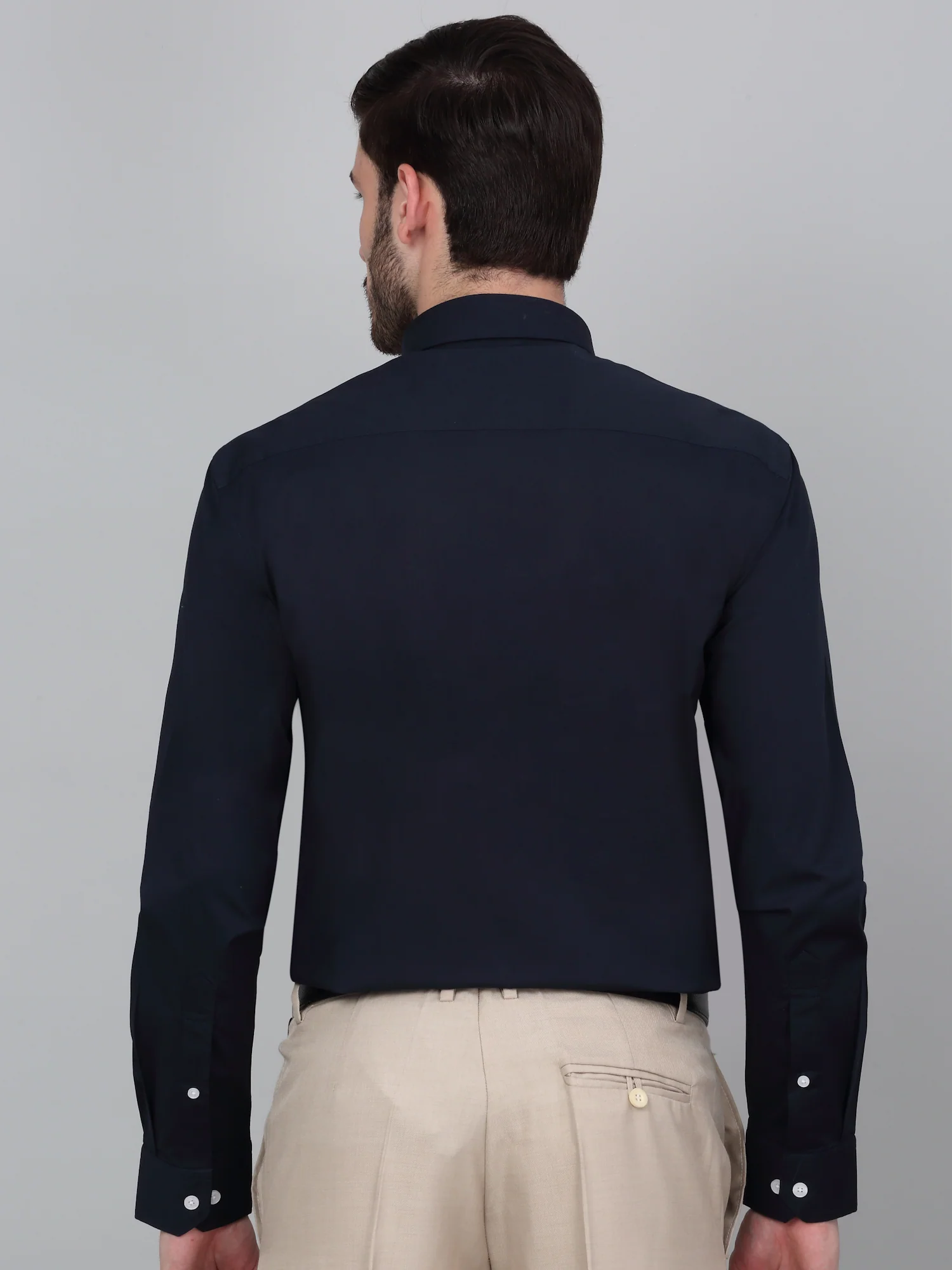 Formal Shirt for Men l Breathable & Soft with Color Fastness Regular Fit Spread Collar Neck Cotton Blend Fabric Solid Pattern - Image 2