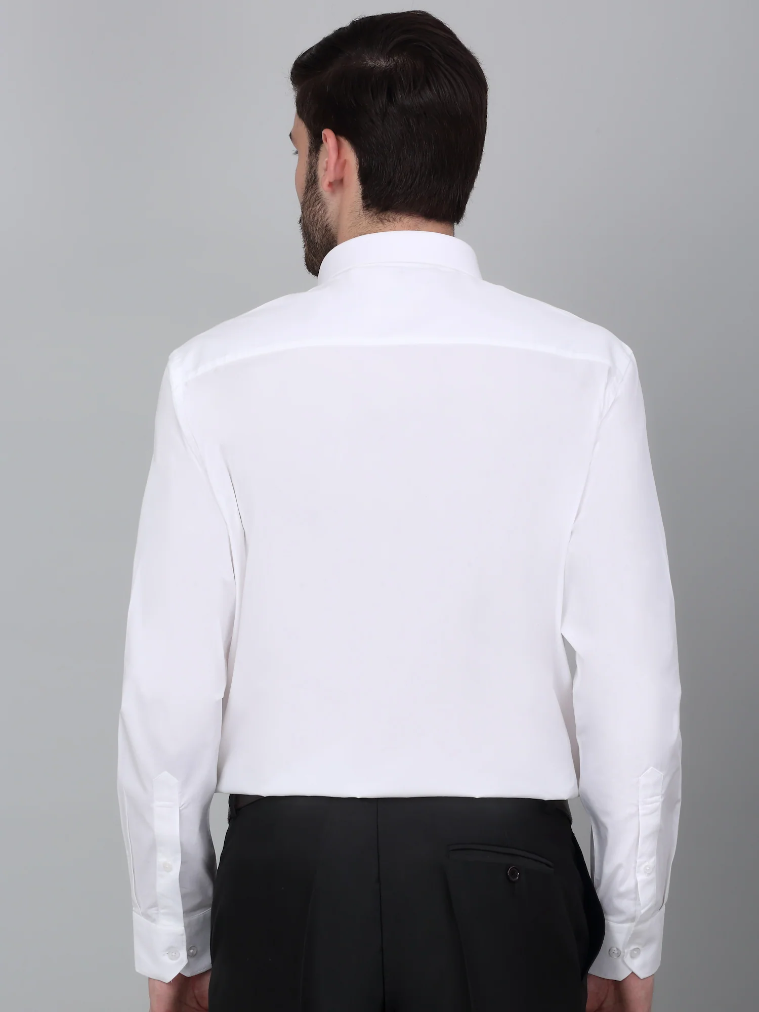 Formal Shirt for Men l Breathable & Soft with Color Fastness Regular Fit Spread Collar Neck Cotton Blend Fabric Solid Pattern - Image 2