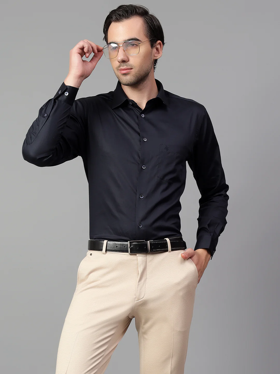 Formal Shirt for Men l Breathable & Soft with Color Fastness Regular Fit Spread Collar Neck Cotton Fabric Solid Pattern - Image 3