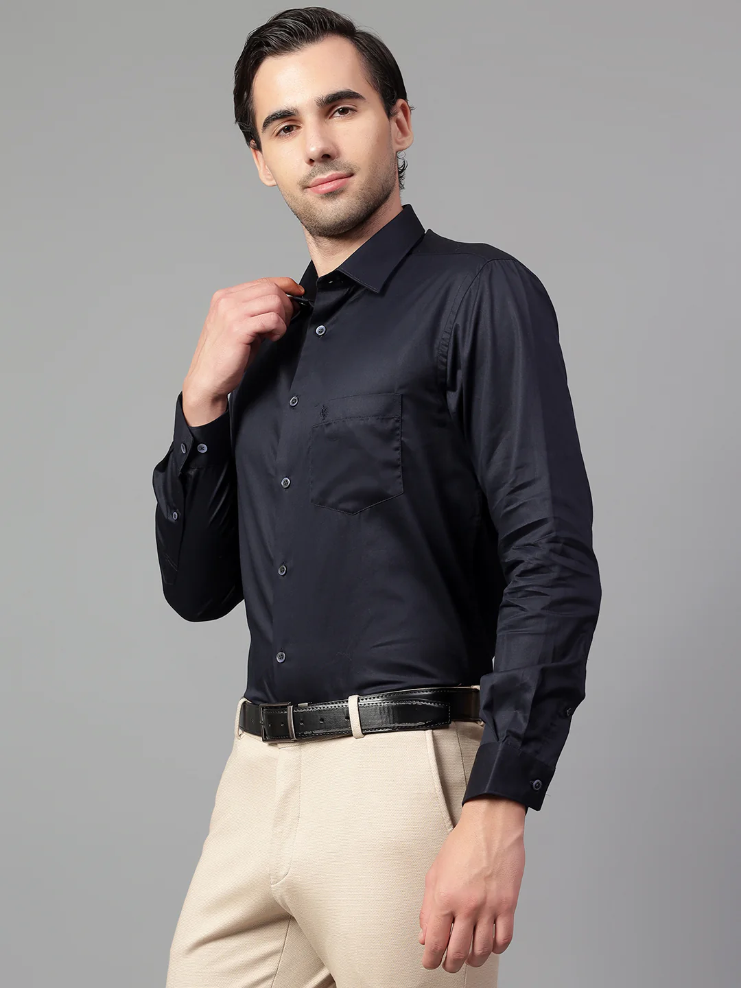 Formal Shirt for Men l Breathable & Soft with Color Fastness Regular Fit Spread Collar Neck Cotton Fabric Solid Pattern - Image 4