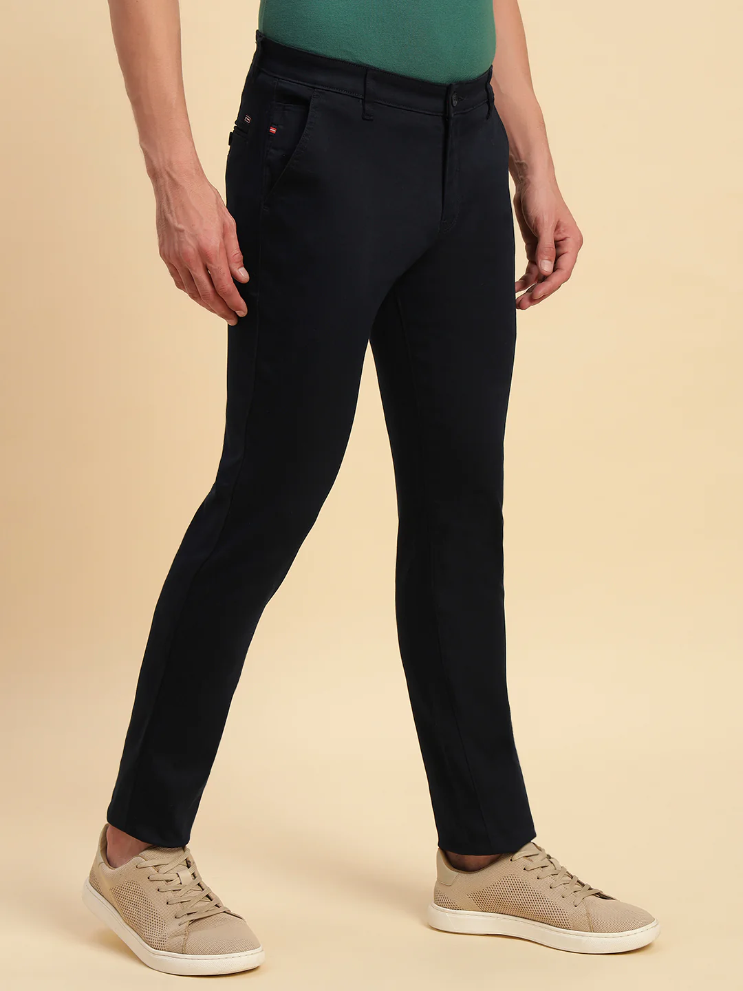 Casual Trouser for Men | Breathable & Soft with Color Fastness Regular Fit Poly Cotton Fabric Solid Pattern Button Closure - Image 5