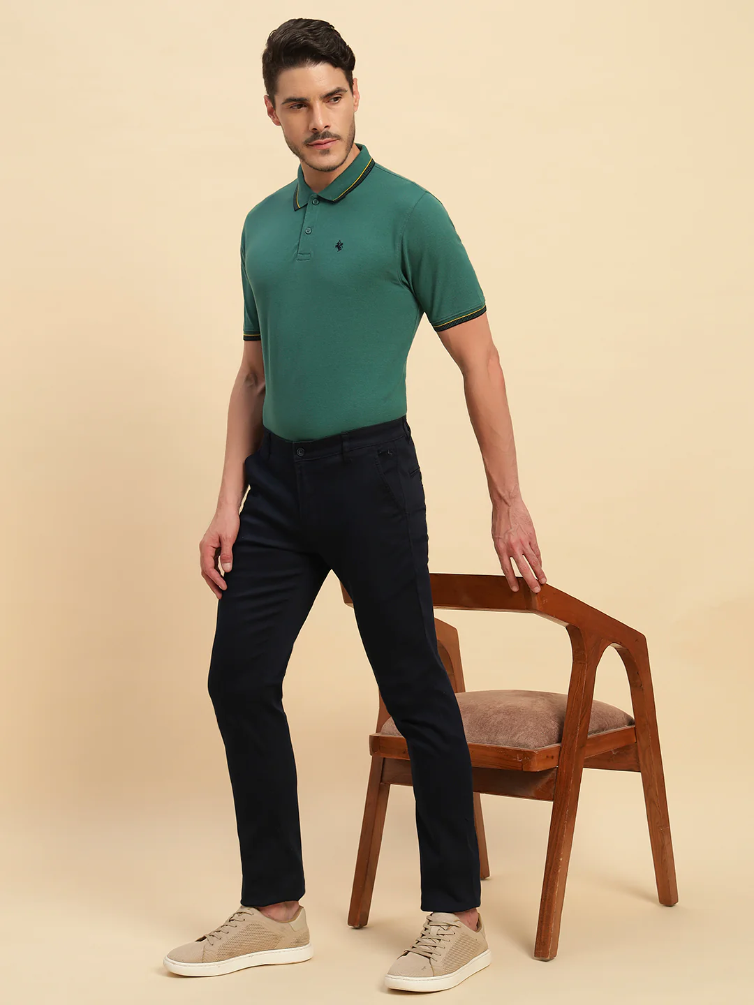 Casual Trouser for Men | Breathable & Soft with Color Fastness Regular Fit Poly Cotton Fabric Solid Pattern Button Closure - Image 7