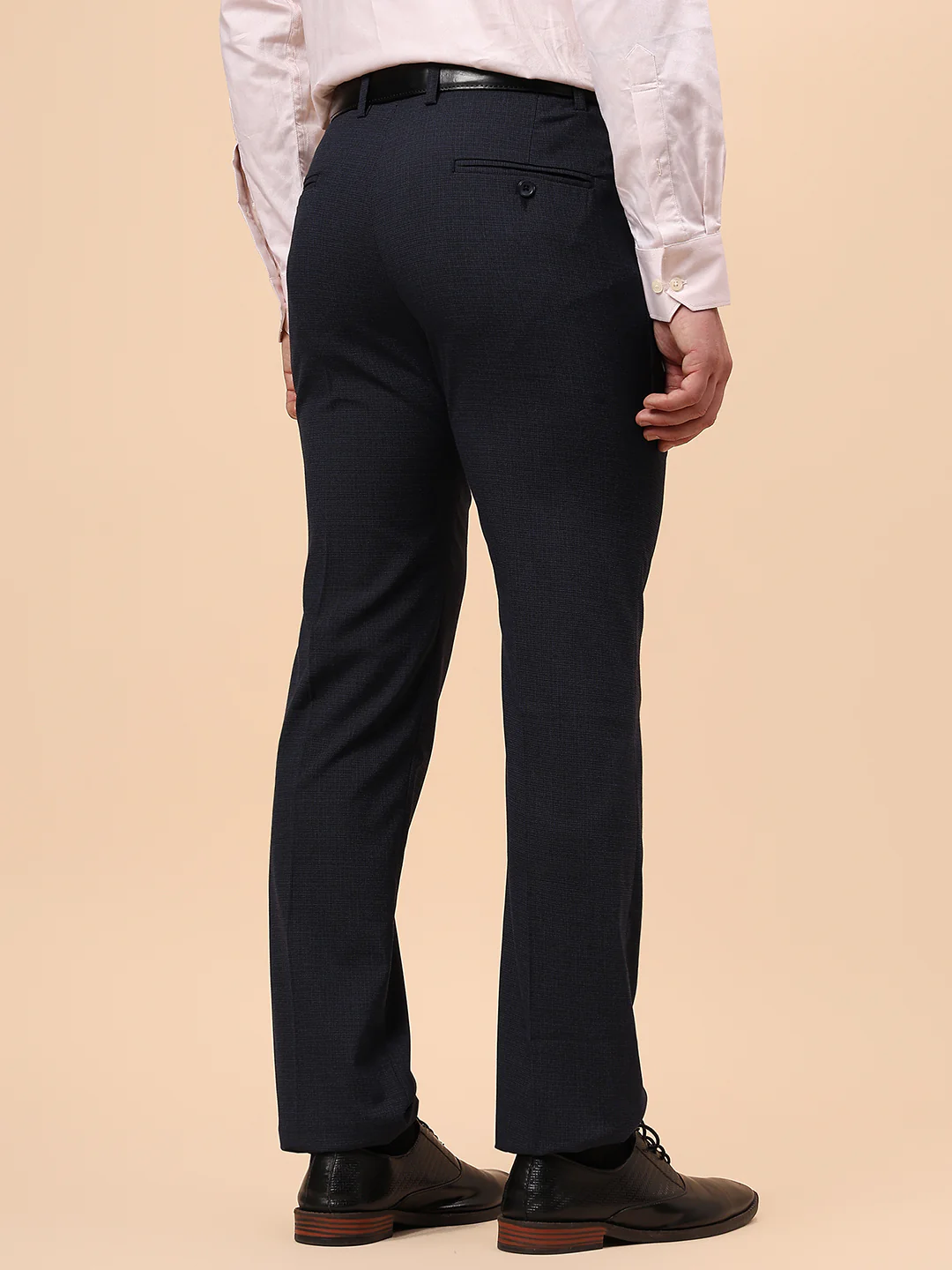 Formal Trouser for Men | Breathable & Soft with Color Fastness Regular Fit Poly Viscose Fabric Solid Pattern Hook & Eye Closure - Image 7