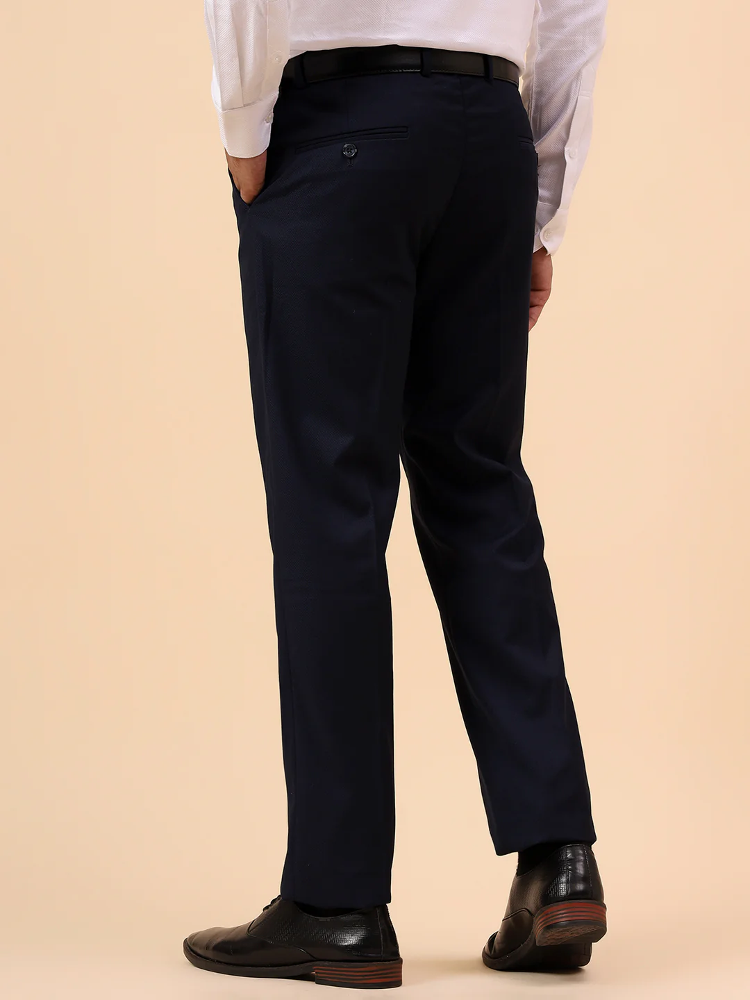 Formal Trouser for Men | Breathable & Soft with Color Fastness Regular Fit Terry Rayon Fabric Solid Pattern Hook & Eye Closure - Image 6