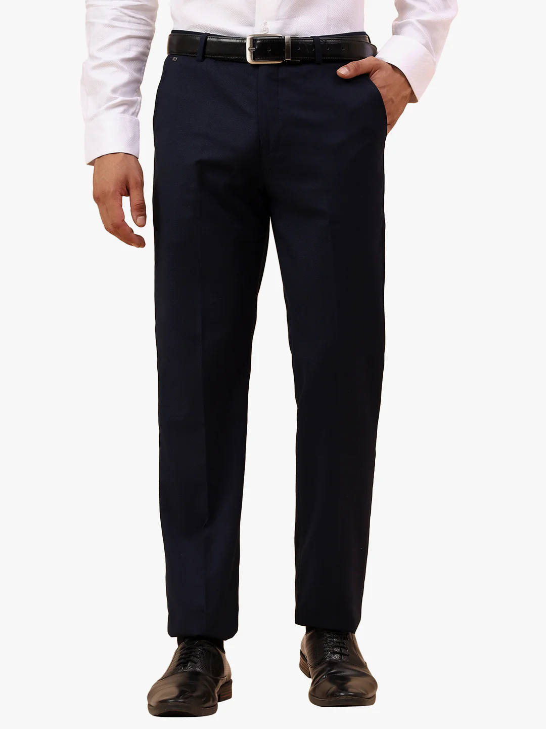 Formal Trouser for Men | Breathable & Soft with Color Fastness Regular Fit Terry Rayon Fabric Solid Pattern Hook & Eye Closure - Image 9