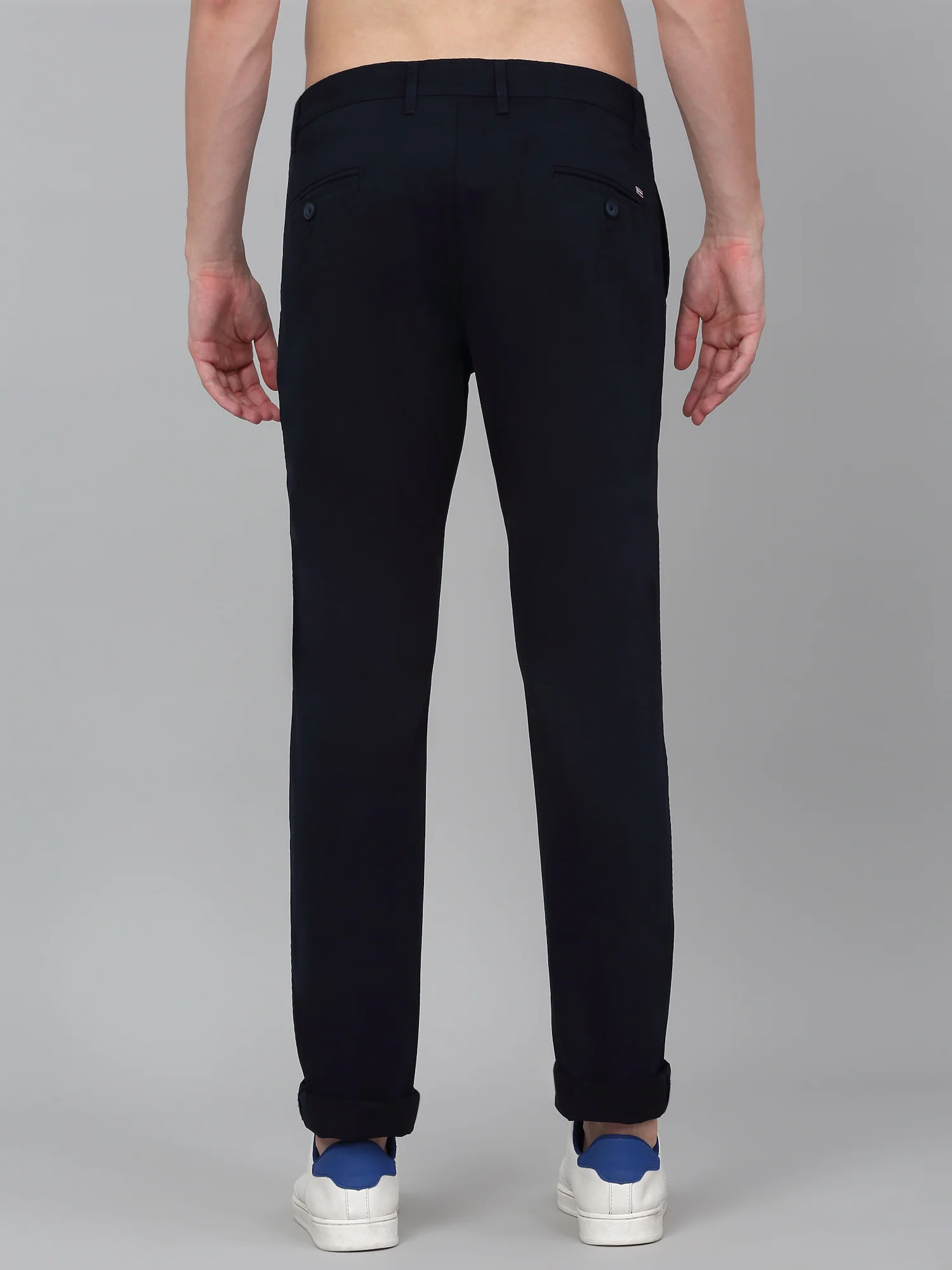 Casual Trouser for Men | Breathable & Soft with Color Fastness Regular Fit Cotton Blend Fabric Solid Pattern Button Closure - Image 2