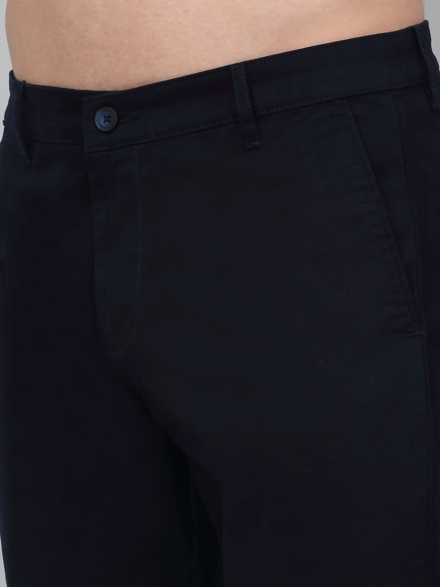 Casual Trouser for Men | Breathable & Soft with Color Fastness Regular Fit Cotton Blend Fabric Solid Pattern Button Closure - Image 5