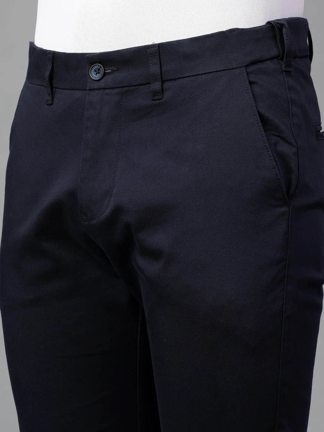 Casual Trouser for Men | Breathable & Soft with Color Fastness Regular Fit Cotton Blend Fabric Solid Pattern Button Closure - Image 6