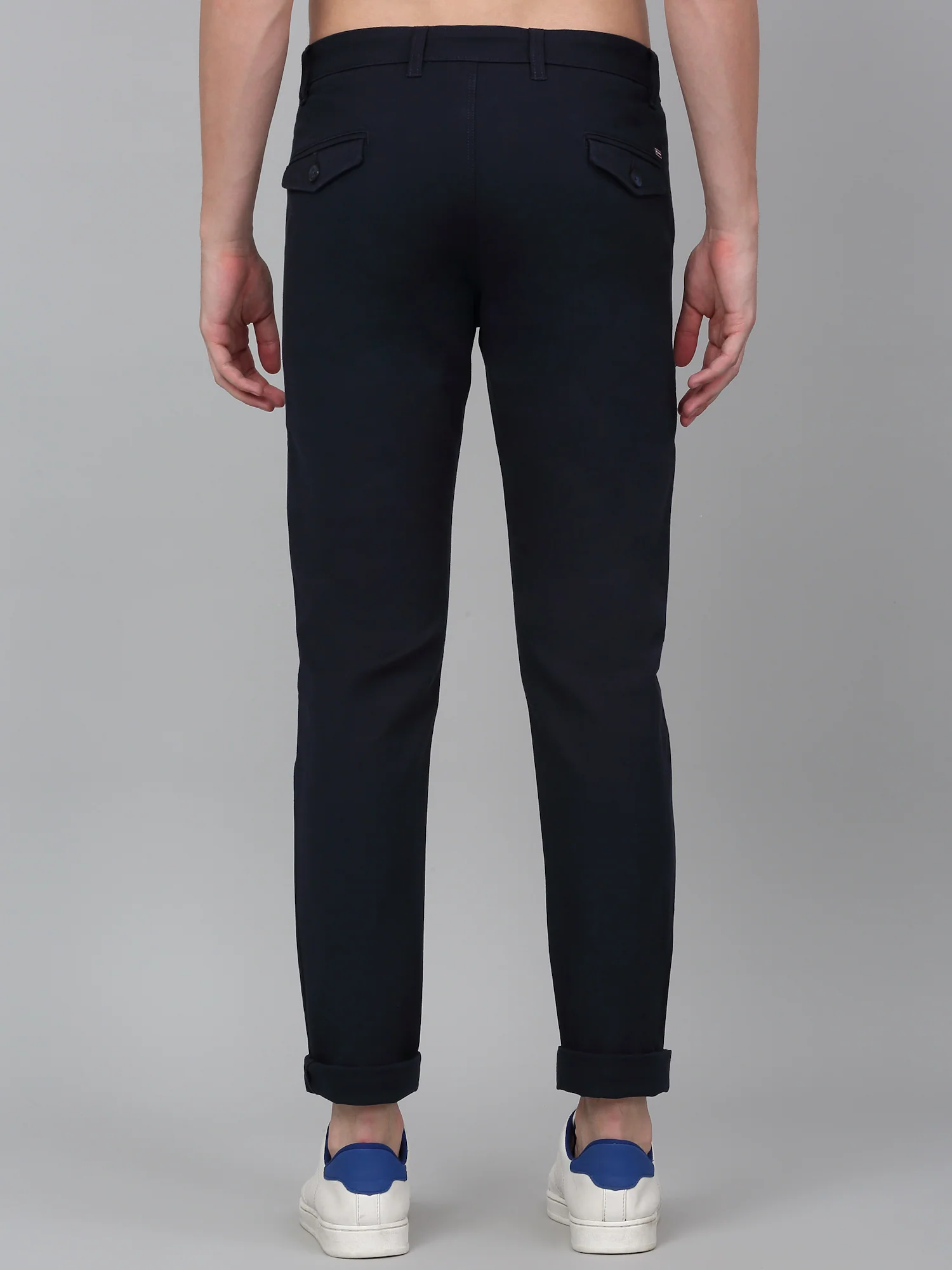 Casual Trouser for Men | Breathable & Soft with Color Fastness Regular Fit Cotton Blend Fabric Solid Pattern Button Closure - Image 2