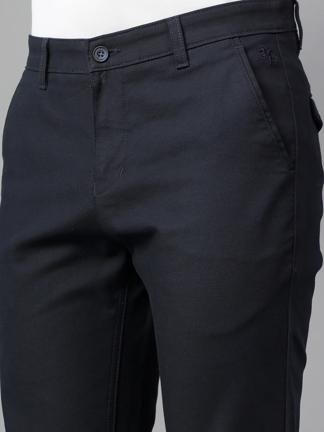 Casual Trouser for Men | Breathable & Soft with Color Fastness Regular Fit Cotton Blend Fabric Solid Pattern Button Closure - Image 6