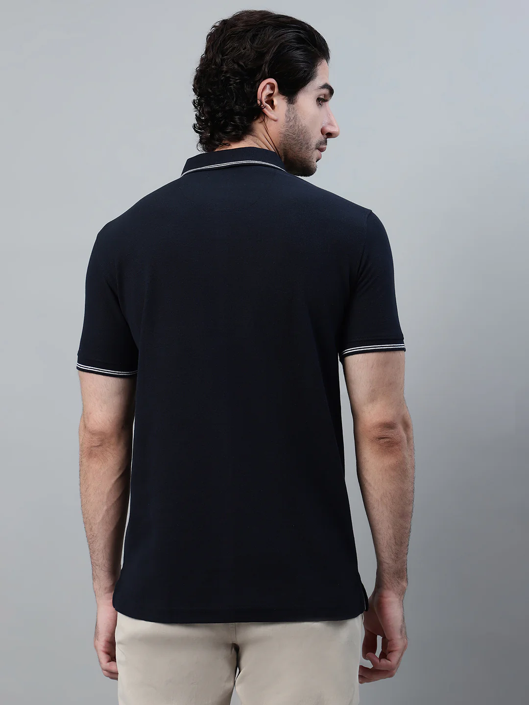T-Shirt for Men | Breathable & Soft with Color Fastness Regular Fit Polo Neck Poly Cotton Fabric Solid Pattern - Image 2