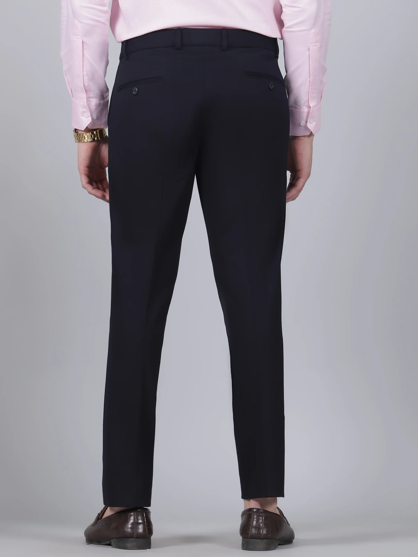 Formal Trouser for Men | Breathable & Soft with Color Fastness Regular Fit Rayon Fabric Solid Pattern Hook & Eye Closure - Image 5