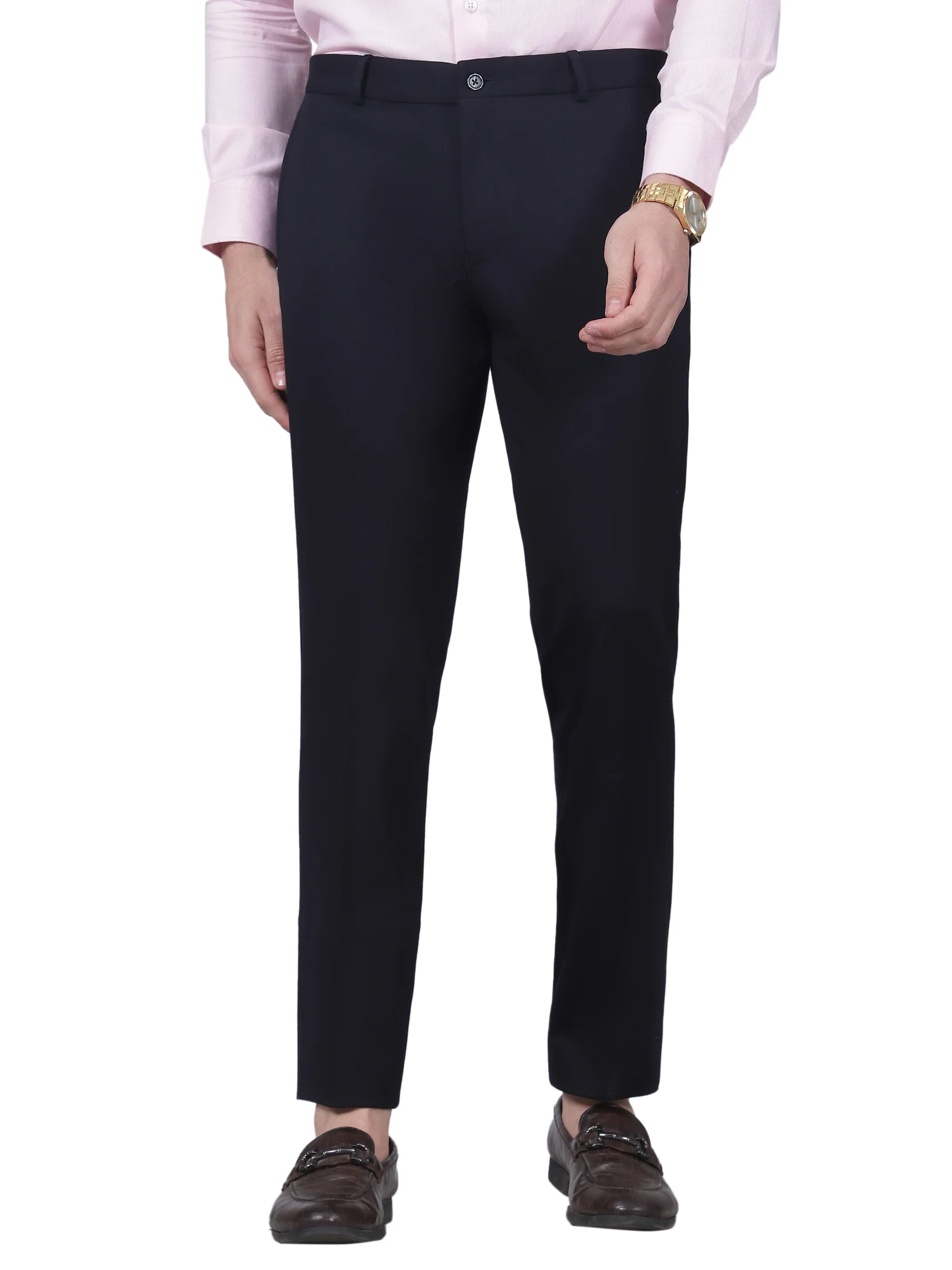 Formal Trouser for Men | Breathable & Soft with Color Fastness Regular Fit Rayon Fabric Solid Pattern Hook & Eye Closure - Image 7