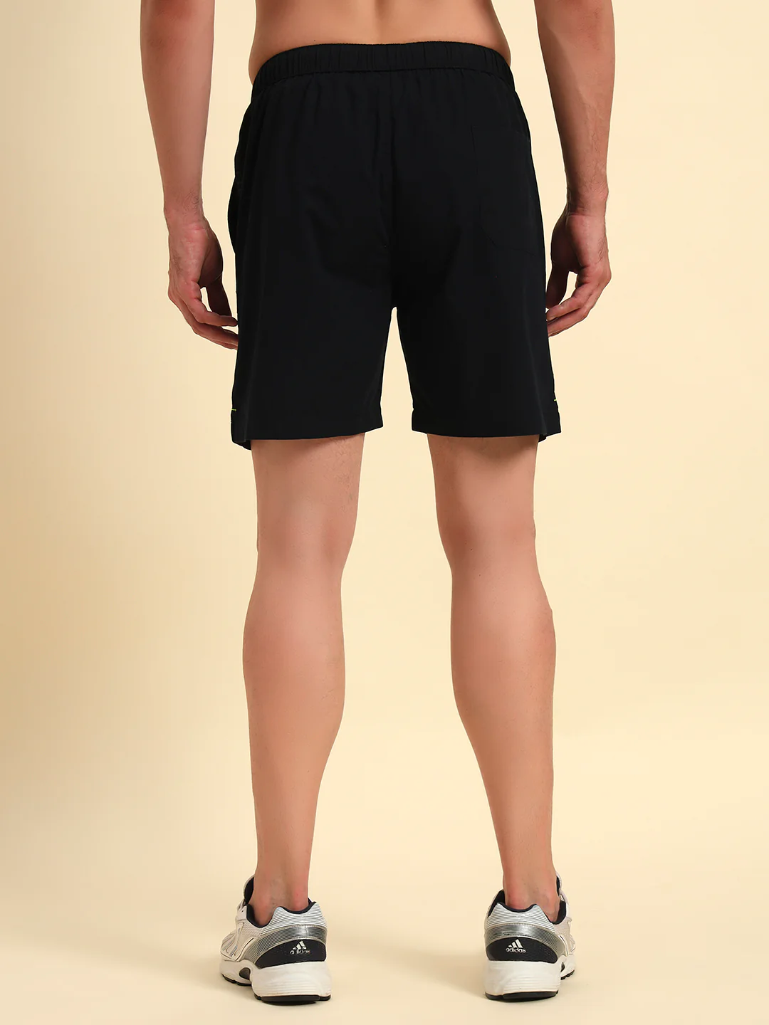 Men's Navy Blue Solid Regular Fit Casual Bermuda - Image 5