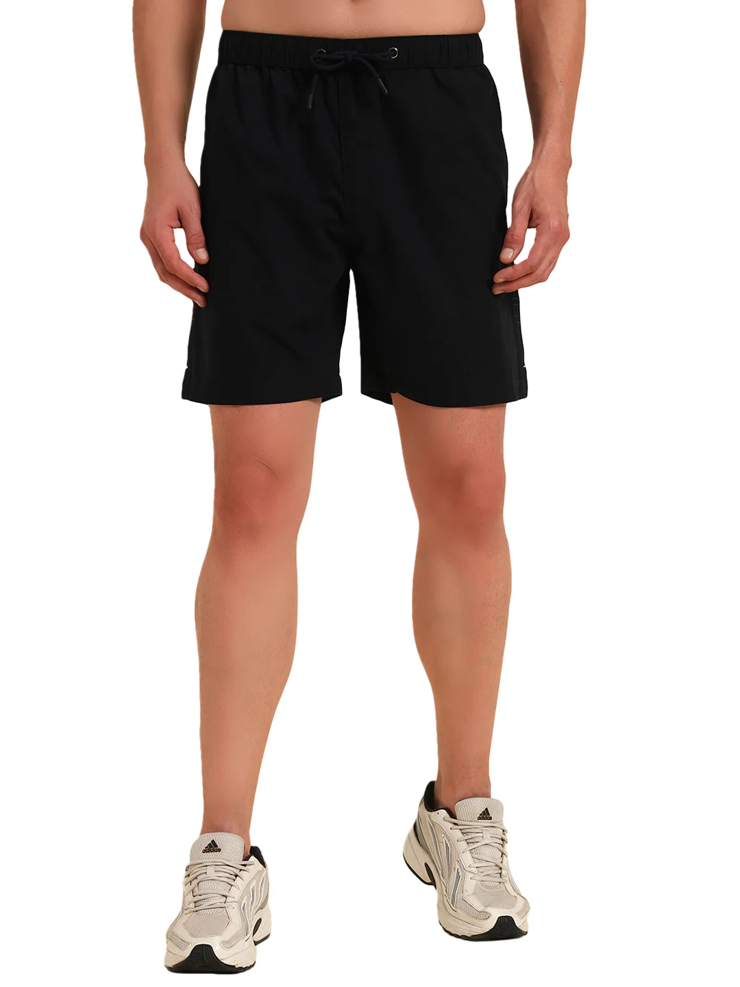 Men's Navy Blue Solid Regular Fit Casual Bermuda - Image 8