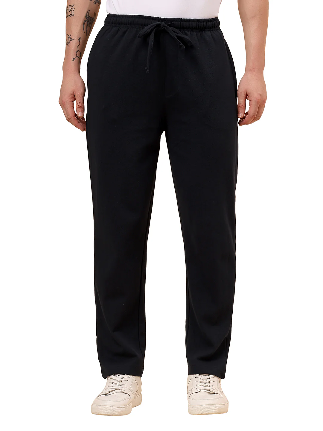 Men's Navy Blue Solid Regular Fit Casual Track Pant - Image 9