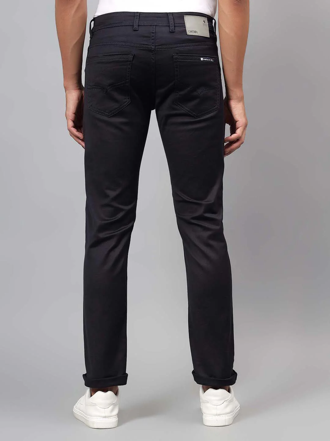 Denim Jeans for Men l Breathable & Soft with Color Fastness Ultra Narrow Fit Cotton Fabric Solid Pattern Button Closure - Image 2