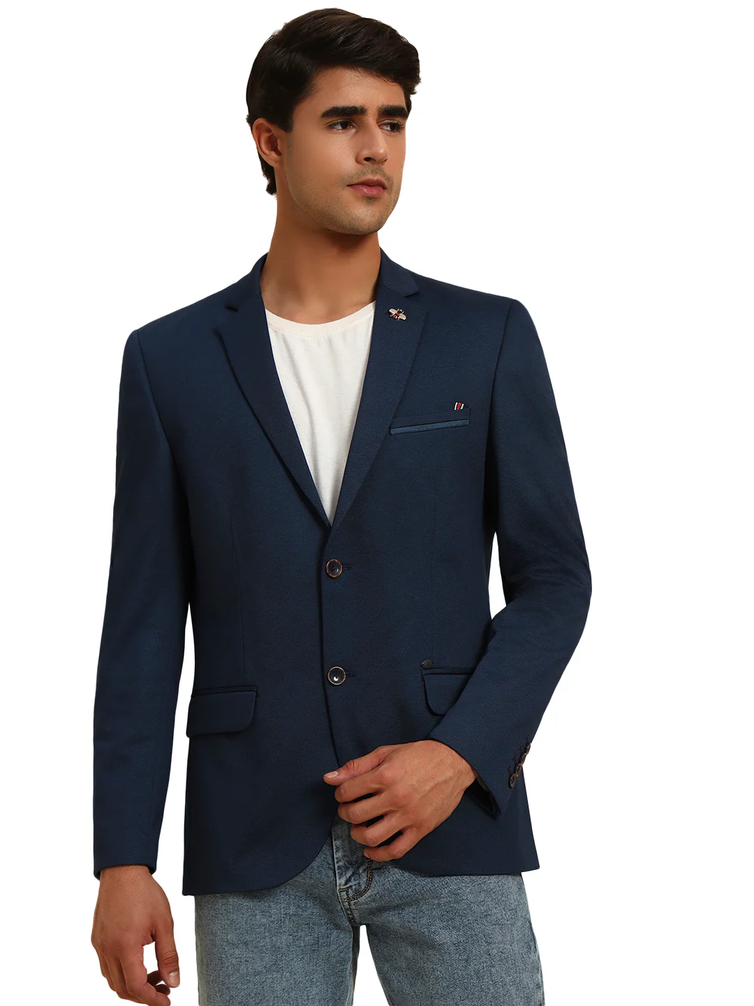 Blazer for Men | Premium Casual Blazer Slim Fit Notched Collar Terry Rayon Fabric Solid Pattern - Image 3