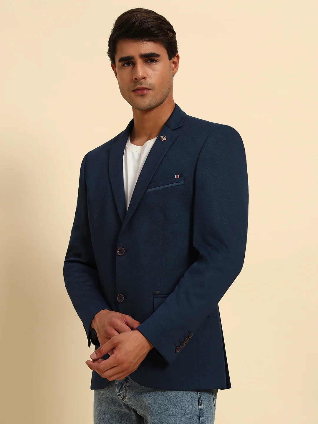 Blazer for Men | Premium Casual Blazer Slim Fit Notched Collar Terry Rayon Fabric Solid Pattern - Image 6