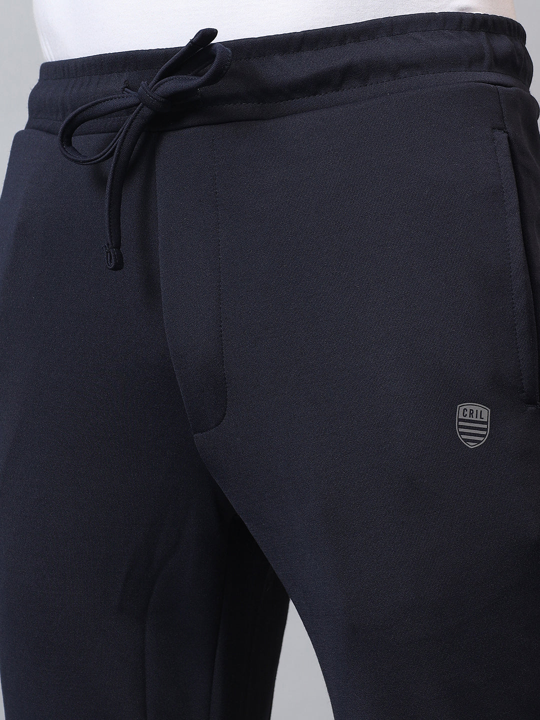 Men's Navy Blue Solid Track Pant - Image 4