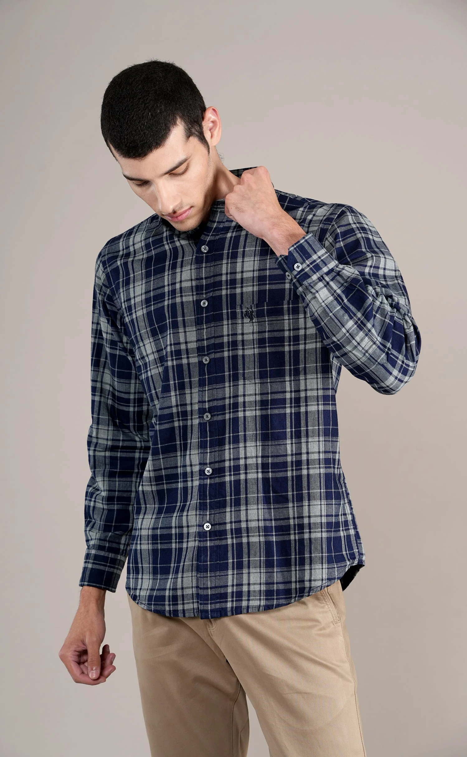 Casual Shirt for Men | Breathable & Soft with Color Fastness Regular Fit Spread Collar Neck Cotton Fabric Checkered Pattern - Image 3