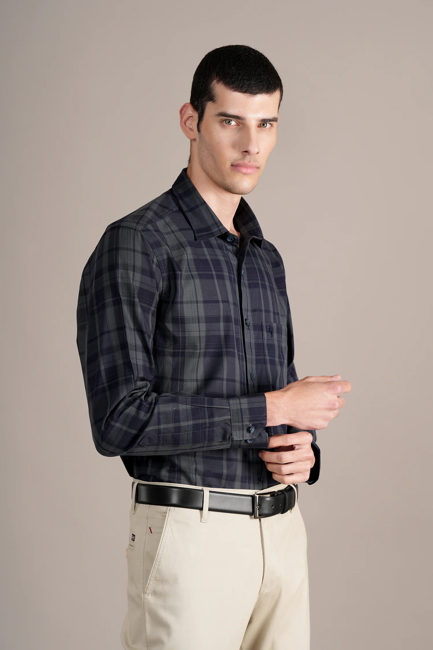 Casual Shirt for Men | Breathable & Soft with Color Fastness Regular Fit Spread Collar Neck Cotton Fabric Checkered Pattern - Image 4