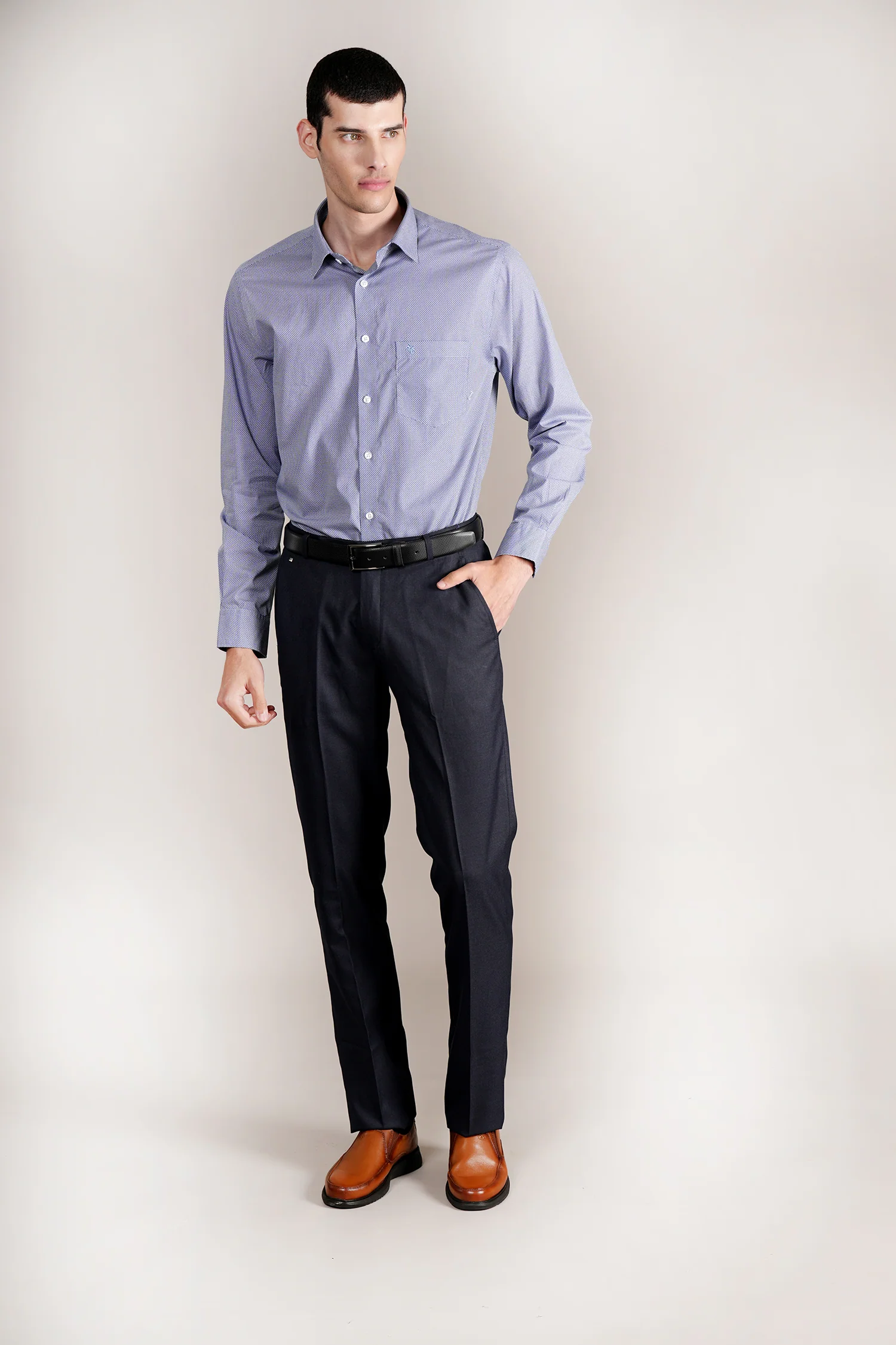 Formal Shirt for Men l Breathable & Soft with Color Fastness Regular Fit Spread Collar Neck Cotton Fabric Printed Pattern - Image 3