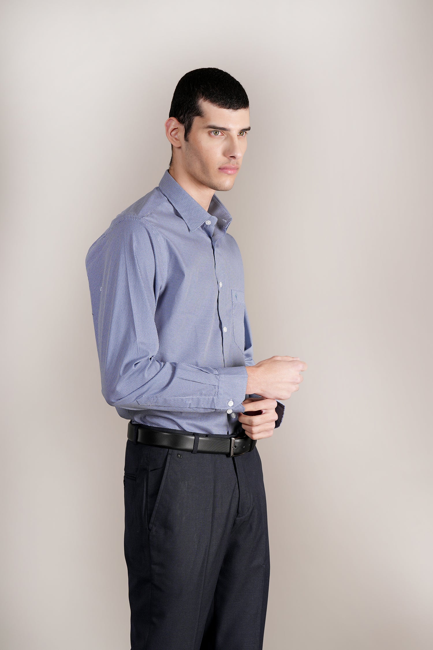 Formal Shirt for Men l Breathable & Soft with Color Fastness Regular Fit Spread Collar Neck Cotton Fabric Printed Pattern - Image 4