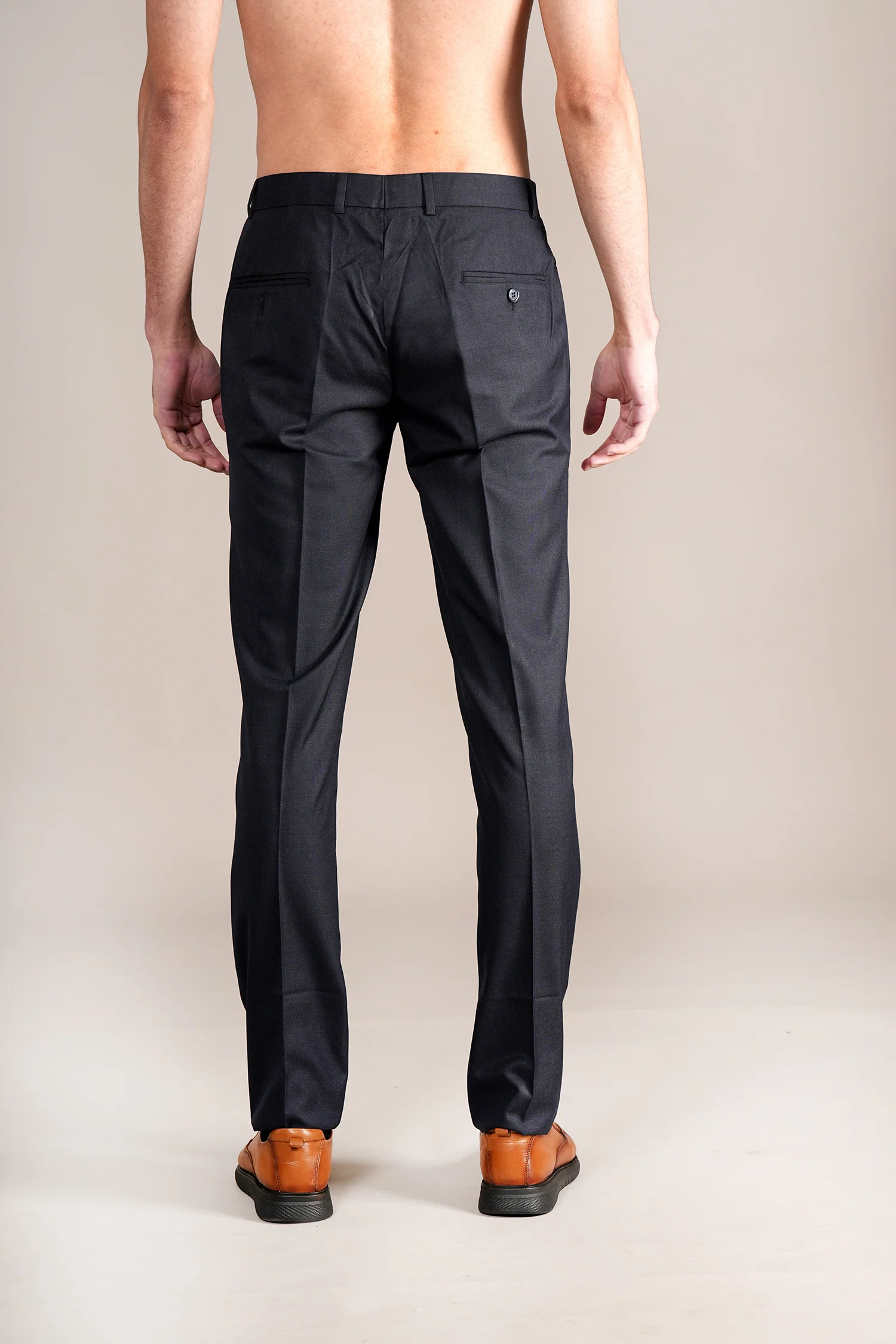 Formal Trouser for Men | Breathable & Soft with Color Fastness Regular Fit Poly Viscose Fabric Self Design Pattern Hook & Eye Closure - Image 5