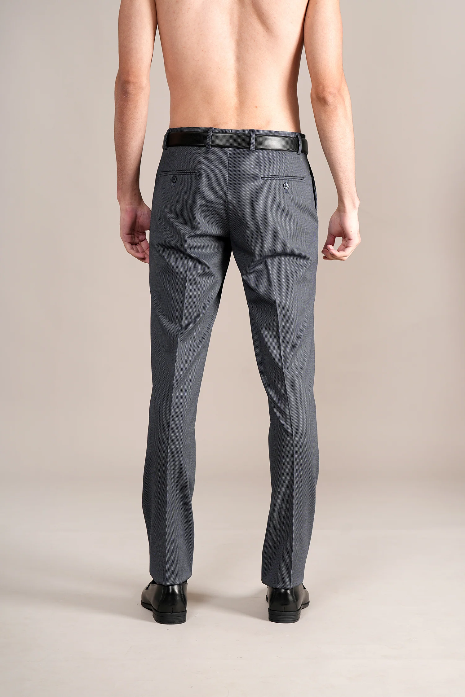 Formal Trouser for Men | Breathable & Soft with Color Fastness Regular Fit Terry Rayon Fabric Self Design Pattern Hook & Eye Closure - Image 5