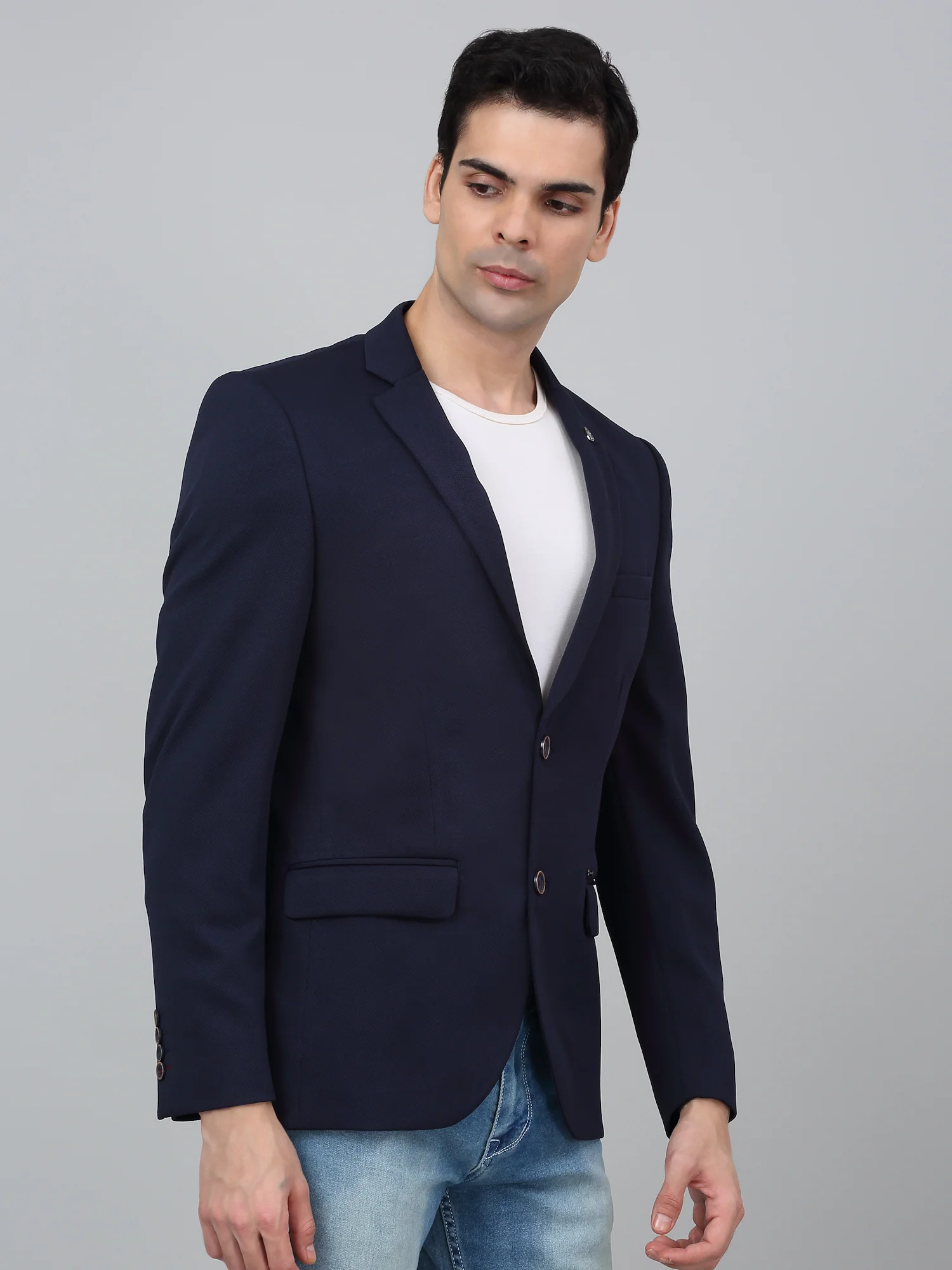 Blazer for Men | Premium Casual Blazer Slim Fit Notched Collar Polyester Fabric Solid Pattern - Image 4