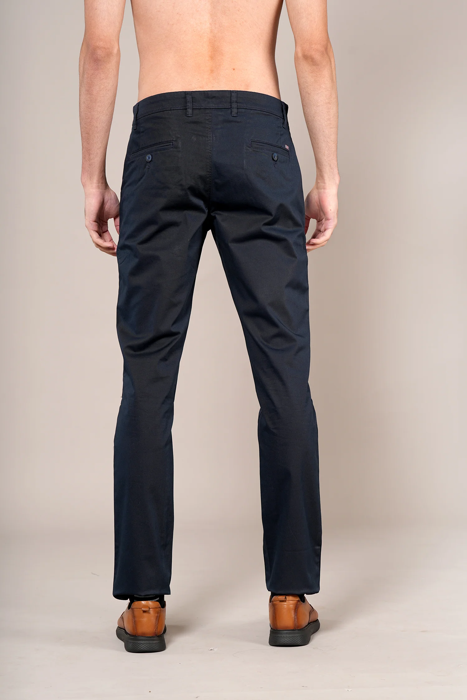 Casual Trouser for Men | Breathable & Soft with Color Fastness Regular Fit Cotton Blend Fabric Solid Pattern Button Closure - Image 6