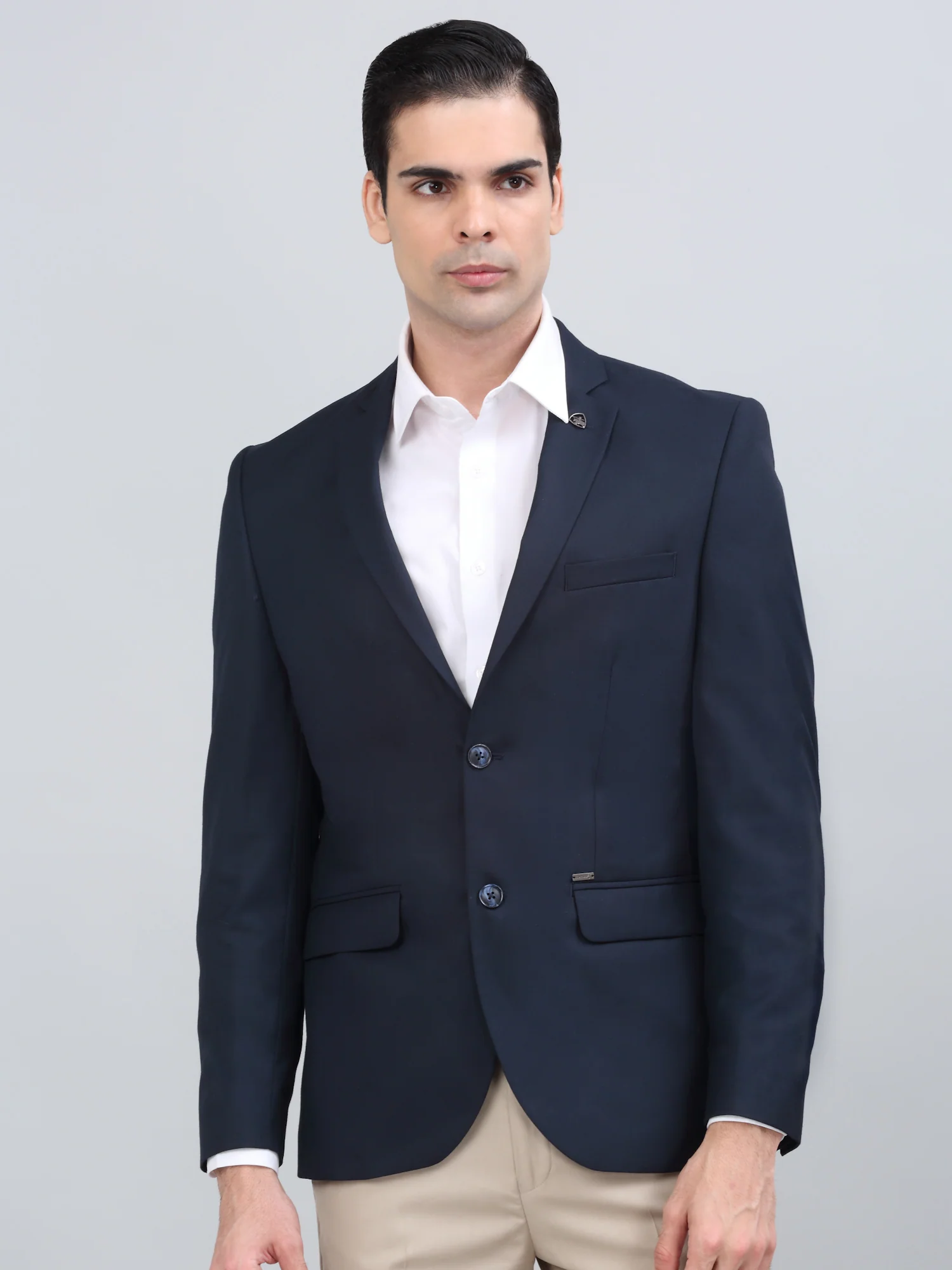 Men’s Navy Solid Notch Lapel Formal Blazer | Cantabil - Image 3