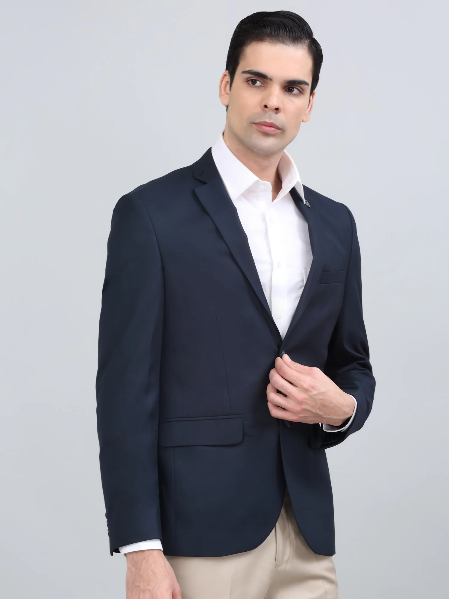 Men’s Navy Solid Notch Lapel Formal Blazer | Cantabil - Image 5