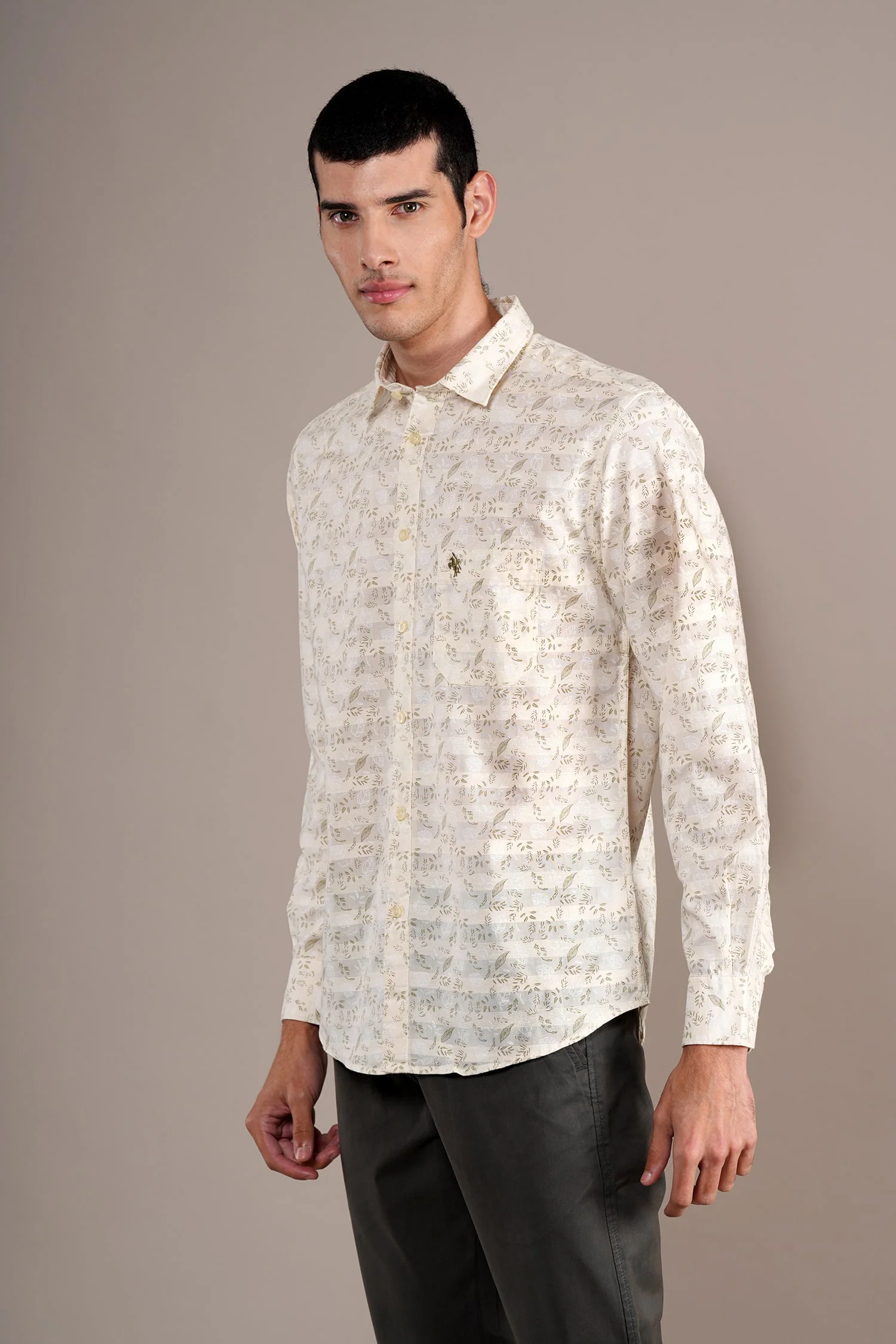 Casual Shirt for Men | Breathable & Soft with Color Fastness Regular Fit Spread Collar Neck Cotton Fabric Printed Pattern - Image 3