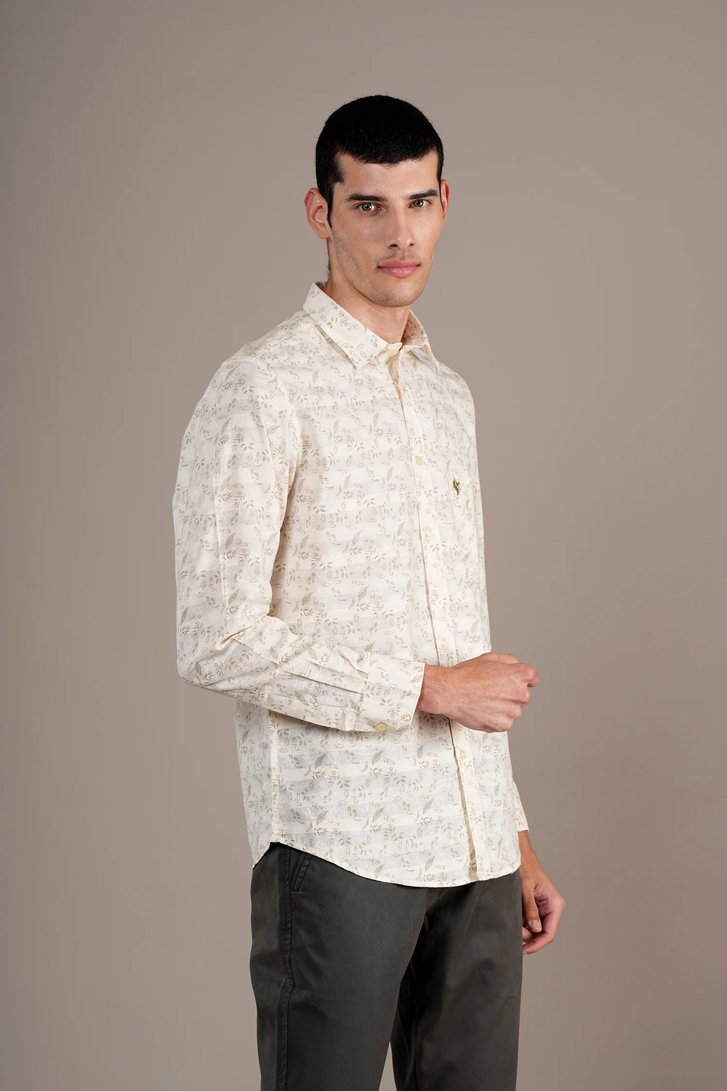 Casual Shirt for Men | Breathable & Soft with Color Fastness Regular Fit Spread Collar Neck Cotton Fabric Printed Pattern - Image 4