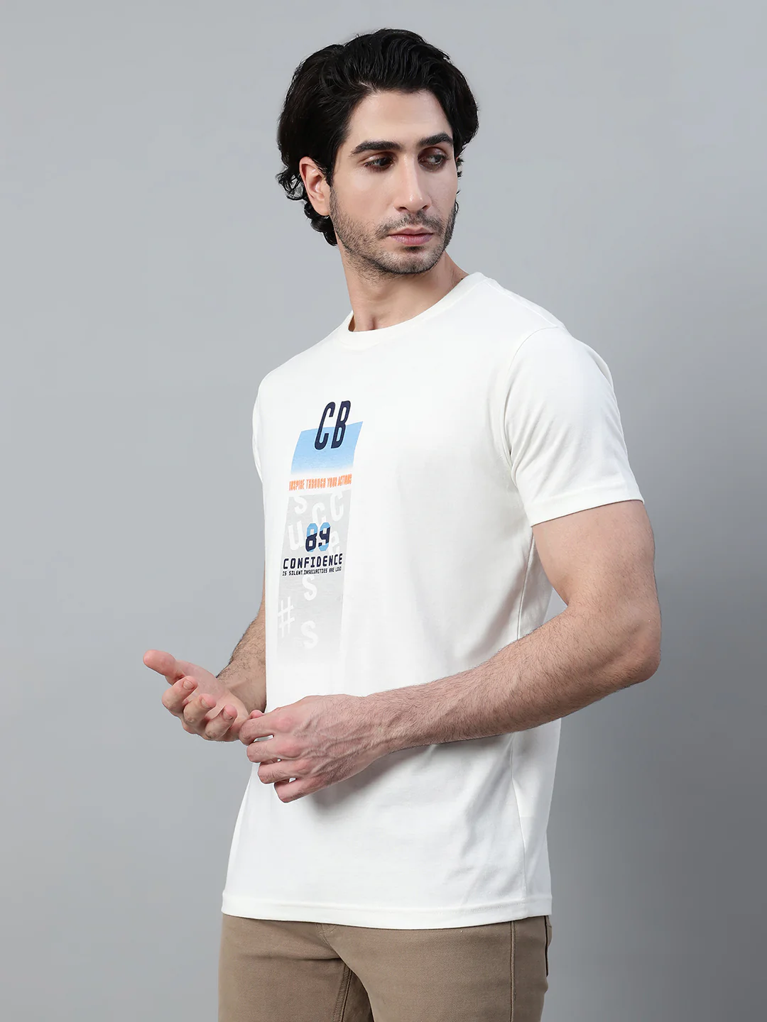 T-Shirt for Men | Breathable & Soft with Color Fastness Regular Fit Round Neck Poly Cotton Fabric Printed Pattern - Image 3