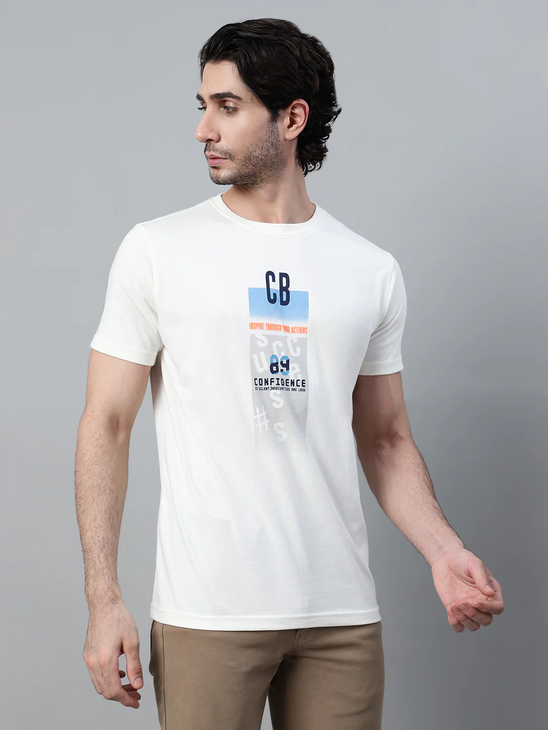 T-Shirt for Men | Breathable & Soft with Color Fastness Regular Fit Round Neck Poly Cotton Fabric Printed Pattern - Image 4