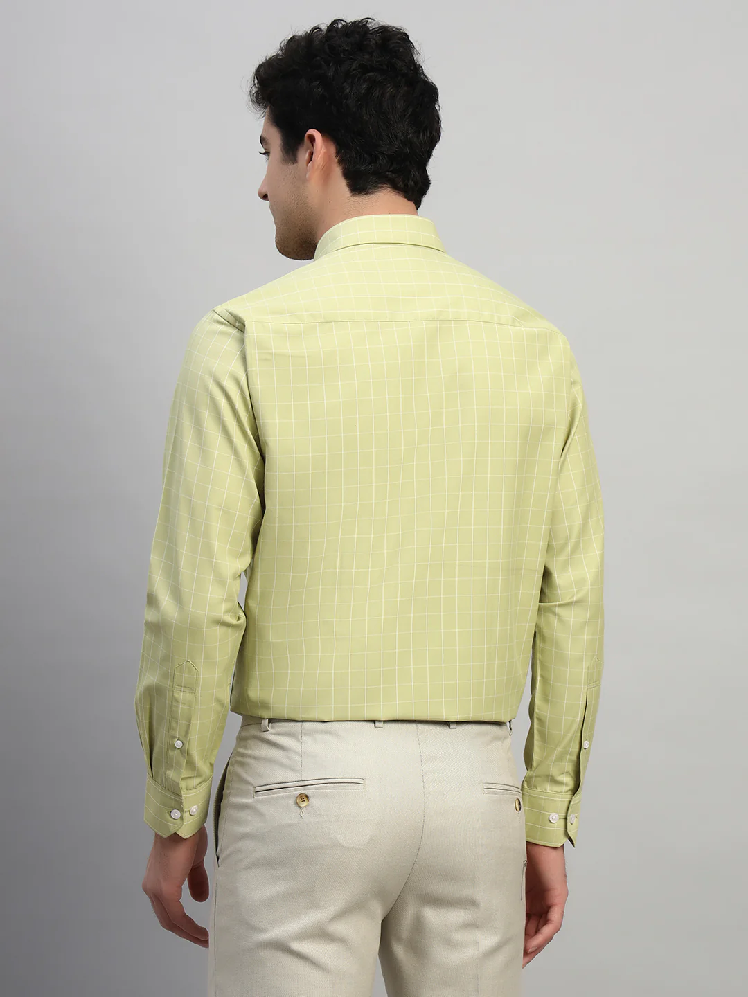 Formal Shirt for Men l Breathable & Soft with Color Fastness Regular Fit Spread Collar Neck Cotton Blend Fabric Checkered Pattern - Image 2