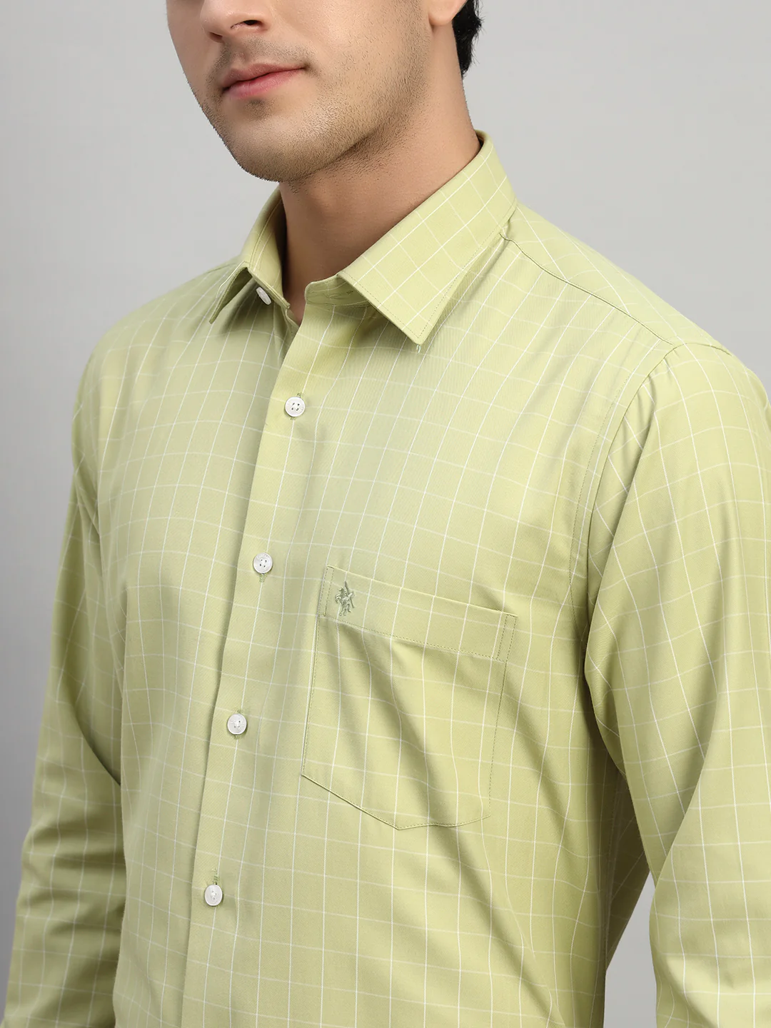 Formal Shirt for Men l Breathable & Soft with Color Fastness Regular Fit Spread Collar Neck Cotton Blend Fabric Checkered Pattern - Image 7