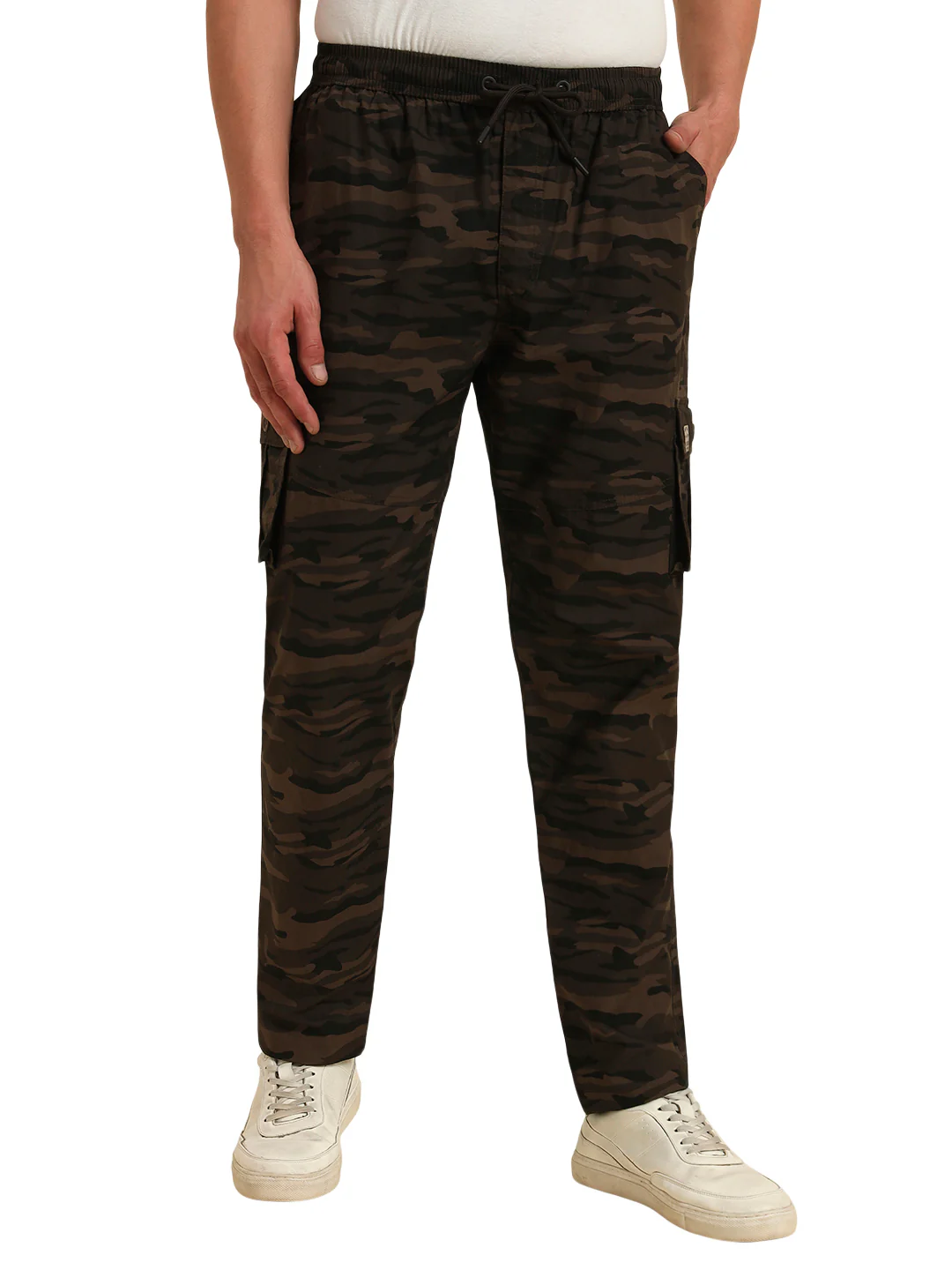 Men's Olive Green Printed Regular Fit Lower - Image 4