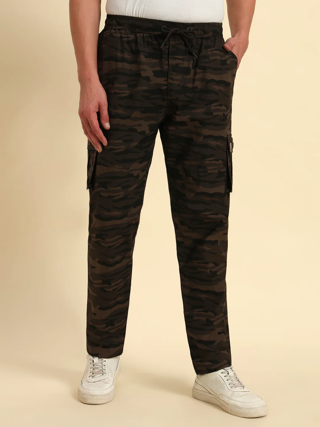 Men's Olive Green Printed Regular Fit Lower - Image 5