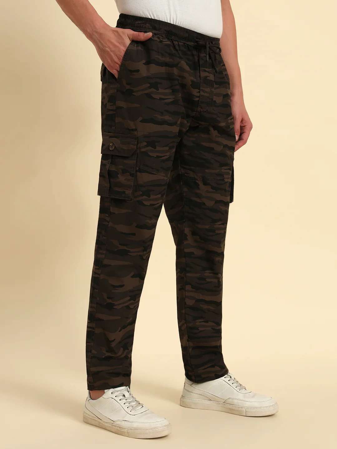 Men's Olive Green Printed Regular Fit Lower - Image 7