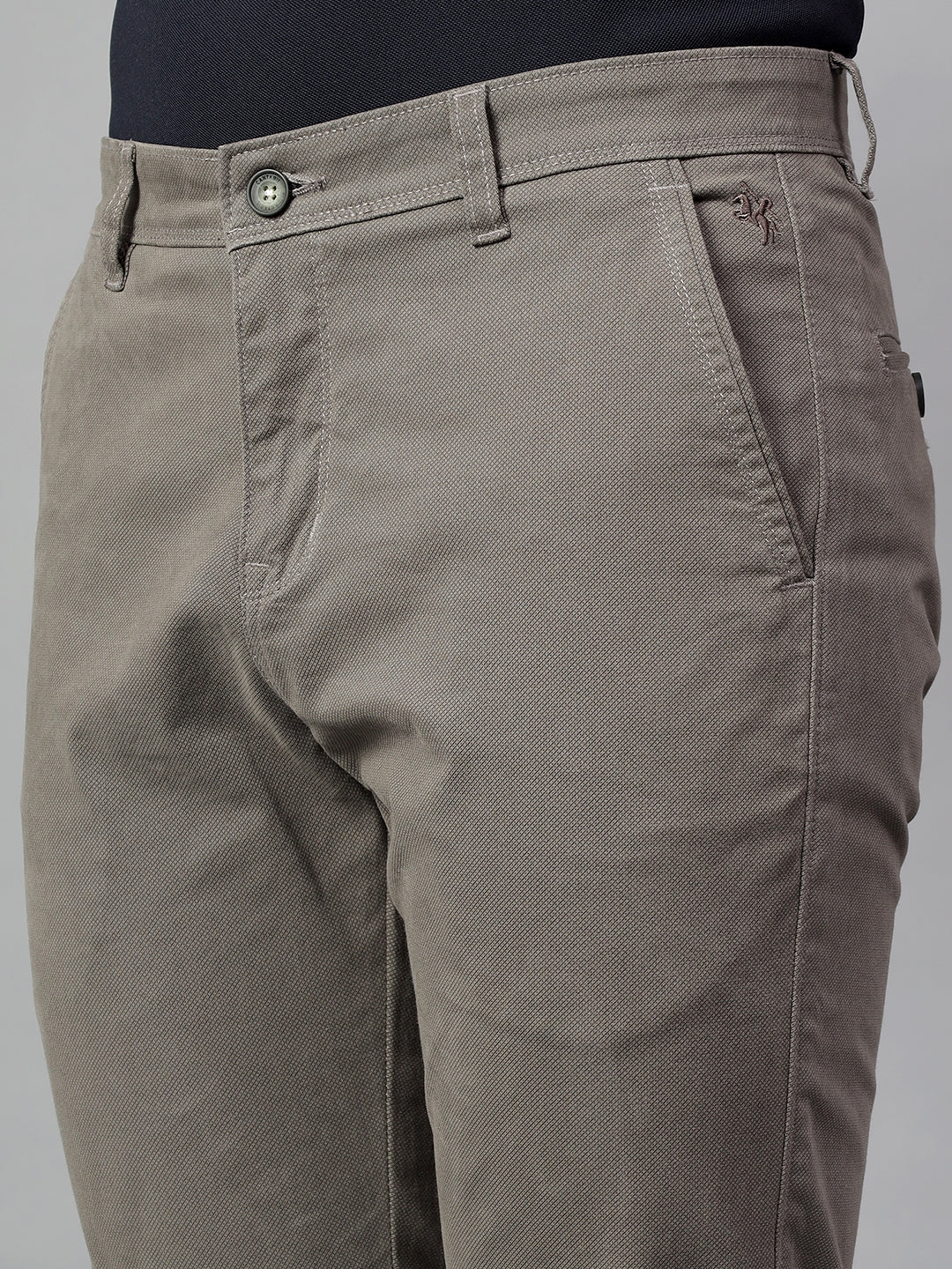 Casual Trouser for Men | Breathable & Soft with Color Fastness Regular Fit Cotton Blend Fabric Solid Pattern Button Closure - Image 6