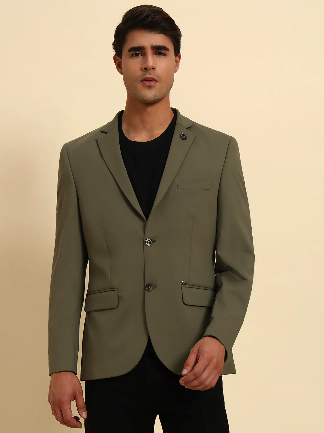 Blazer for Men | Premium Casual Blazer Slim Fit Notched Collar Polyester Fabric Solid Pattern - Image 5