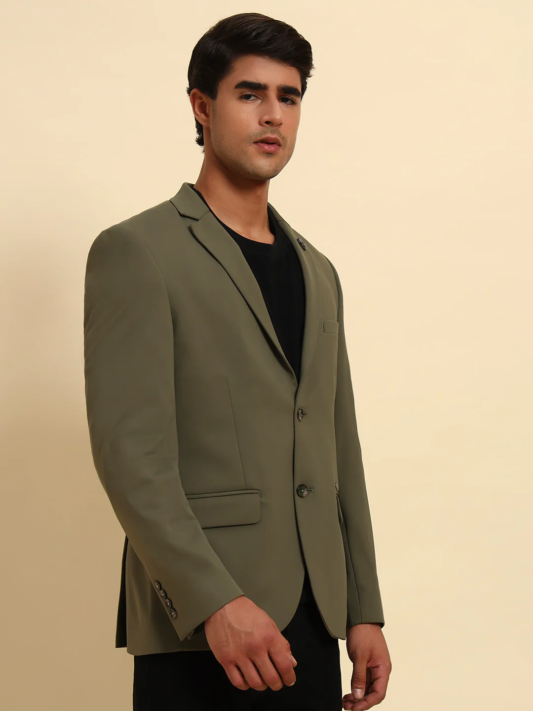 Blazer for Men | Premium Casual Blazer Slim Fit Notched Collar Polyester Fabric Solid Pattern - Image 6