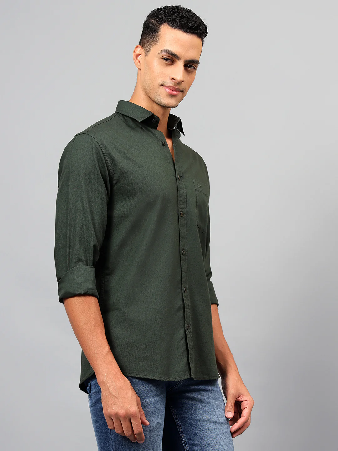 Casual Shirt for Men | Breathable & Soft with Color Fastness Regular Fit Spread Collar Neck Cotton Fabric Solid Pattern - Image 4