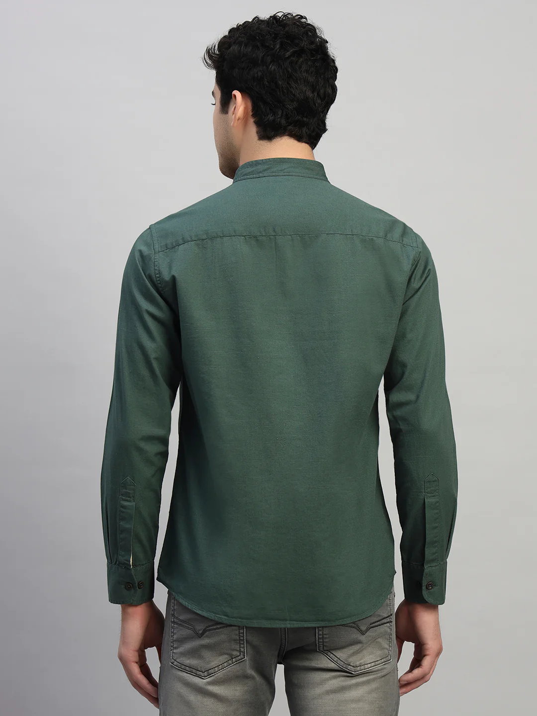 Casual Shirt for Men | Breathable & Soft with Color Fastness Regular Fit Spread Collar Neck Cotton Fabric Solid Pattern - Image 2